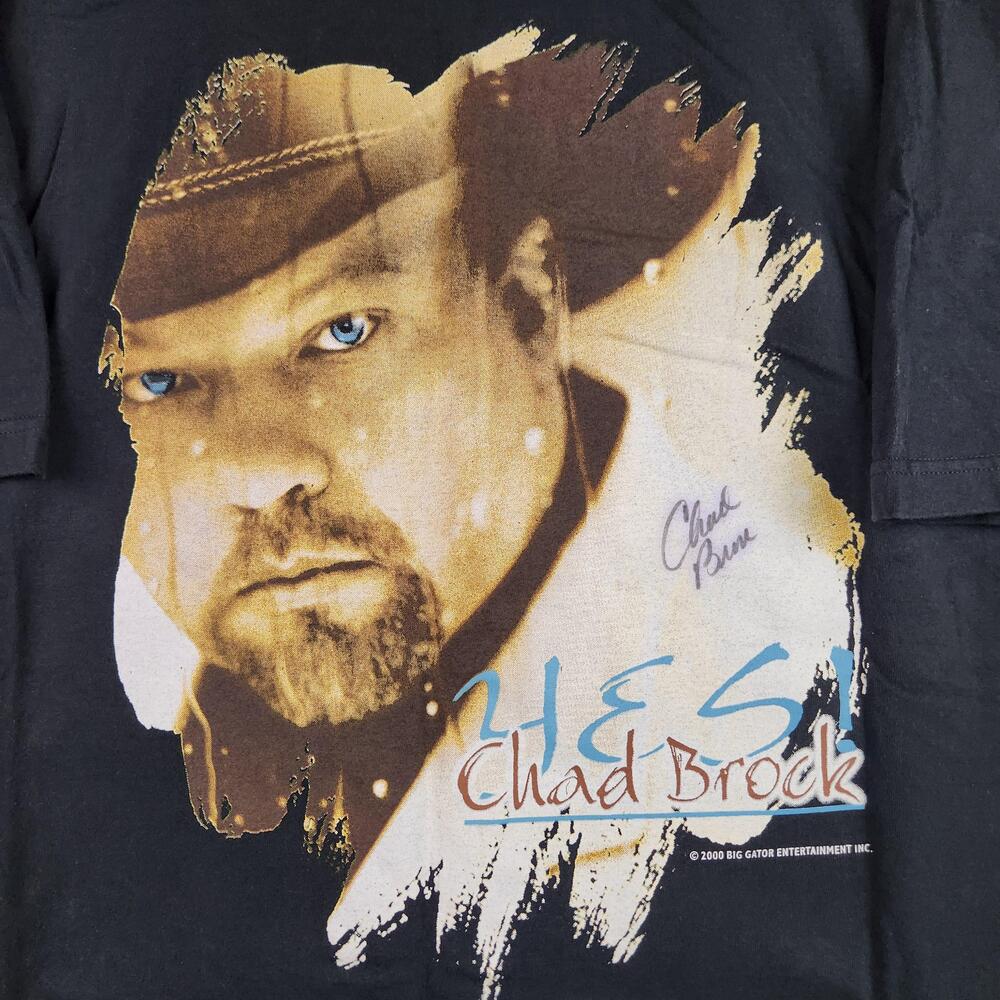 Vintage Chad Brock Shirt Mens XL Black YES Tour 2000 Country Music Graphic Y2K